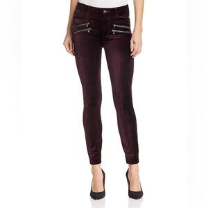 Paige Edgemont Burgundy Velvet Skinny Jeans